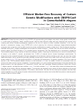 Cover page: Efficient Marker-Free Recovery of Custom Genetic Modifications with CRISPR/Cas9 in Caenorhabditis elegans