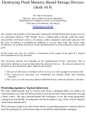 Cover page: Destroying Flash Memory-Based Storage Devices