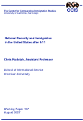 Cover page: National Security and Immigration in the United States after 9/11