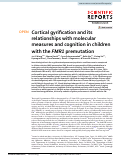 Cover page: Cortical gyrification and its relationships with molecular measures and cognition in children with the FMR1 premutation