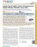 Cover page: Ligand-Tuned AgBiS2 Planar Heterojunctions Enable Efficient Ultrathin Solar Cells.