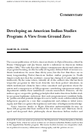 Cover page: Developing an American Indian Studies Program: A View from Ground Zero