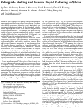 Cover page: Retrograde Melting and Internal Liquid Gettering in Silicon