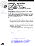 Cover page: Broccoli Production: Sample Costs and Profitability Analysis