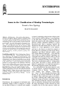 Cover page: Issues in the Classification of Kinship Terminologies: Toward a New Typology