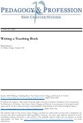 Cover page: Writing a Teaching Book