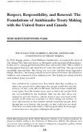 Cover page: Respect, Responsibility, and Renewal: The Foundations of Anishinaabe Treaty Making with the United States and Canada