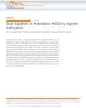 Cover page: Dual regulation of Arabidopsis AGO2 by arginine methylation