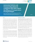 Cover page: Automated Vehicles and Transportation Network Companies Will Likely Impact the Efficacy of Transportation Pricing Strategies