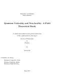 Cover page: Quantum Criticality and Non-locality: A Field Theoretical Study