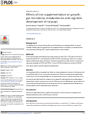 Cover page: Effects of iron supplementation on growth, gut microbiota, metabolomics and cognitive development of rat pups