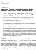 Cover page: Active-Sensing Epidermal Stretchable Bioelectronic Patch for Noninvasive, Conformal, and Wireless Tendon Monitoring.