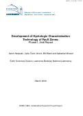 Cover page: Development of Hydrologic Characterization Technology of Fault Zones -- Phase I, 2nd Report