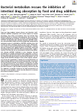 Cover page: Bacterial metabolism rescues the inhibition of intestinal drug absorption by food and drug additives