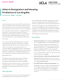 Cover page of Historic Designation and Housing Production in Los Angeles