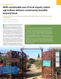 Cover page: With sustainable use of local inputs, urban agriculture delivers community benefits beyond food.