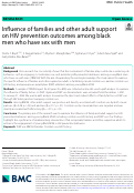 Cover page: Influence of families and other adult support on HIV prevention outcomes among black men who have sex with men.