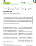 Cover page: Benefits of focus group discussions beyond online surveys in course evaluations by medical students in the United States: a qualitative study