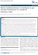 Cover page: Matrix metalloproteinase 9 contributes to gut microbe homeostasis in a model of infectious colitis