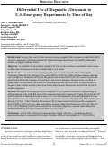 Cover page: Differential Use of Diagnostic Ultrasound in U.S. Emergency Departments by Time of Day