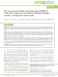 Cover page: The association of facility ownership with COVID-19 outbreaks in long-term care homes in British Columbia, Canada: a retrospective cohort study