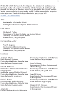 Cover page: Analogies for a No-Analog World: Tackling Uncertainties in Reintroduction Planning