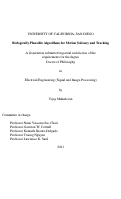 Cover page: Biologically plausible algorithms for motion saliency and tracking