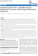 Cover page: WATERS: a Workflow for the Alignment, Taxonomy, and Ecology of Ribosomal Sequences