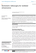 Cover page: Stereotactic radiosurgery for vestibular schwannomas.