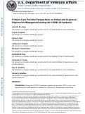 Cover page: Primary care provider perspectives on virtual and in-person depression management during the COVID-19 pandemic.