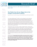 Cover page: The Public Cost of Low-Wage Jobs in the Oregon Construction Industry