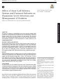 Cover page: Effect of State-Led Delivery System and Payment Reforms on Population-Level Detection and Management of Diabetes.