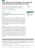 Cover page: Body Mass Index and Height in the Friedreich Ataxia Clinical Outcome Measures Study.