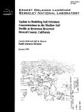 Cover page: Update to Modeling Soil Selenium Concentrations in the Shallow Soil Profile at Kesterson Reservoir Merced County, CA