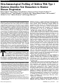 Cover page: Meta-Immunological Profiling of Children With Type 1 Diabetes Identifies New Biomarkers to Monitor Disease Progression