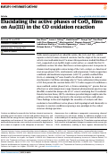 Cover page: Elucidating the active phases of CoOx films on Au(111) in the CO oxidation reaction.