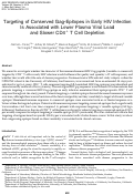 Cover page: Targeting of Conserved Gag-Epitopes in Early HIV Infection Is Associated with Lower Plasma Viral Load and Slower CD4+ T Cell Depletion