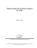 Cover page: Radionuclide Air Emission Report for 2007