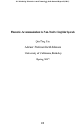 Cover page: Phonetic Accommodation to Non-Native English Speech