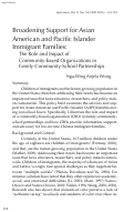 Cover page: Broadening Support for Asian American and Pacific Islander Immigrant Families: The Role and Impact of Community- based Organizations in Family-Community-School Partnerships