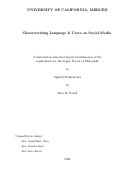 Cover page: Characterizing Language &amp; Users on Social Media