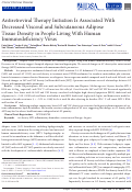 Cover page: Antiretroviral Therapy Initiation Is Associated With Decreased Visceral and Subcutaneous Adipose Tissue Density in People Living With Human Immunodeficiency Virus