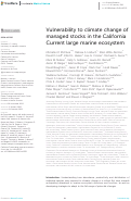 Cover page: Vulnerability to climate change of managed stocks in the California Current large marine ecosystem