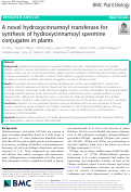 Cover page: A novel hydroxycinnamoyl transferase for synthesis of hydroxycinnamoyl spermine conjugates in plants