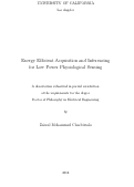 Cover page: Energy Efficient Acquisition and Inferencing for Low Power Physiological Sensing