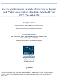 Cover page: Energy and Economic Impacts of U.S. Federal Energy and Water Conservation Standards Adopted From 1987 through 2012