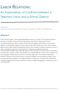 Cover page: Labor Relations: An Examination of Conflicts between a Teachers Union and a School District&nbsp;