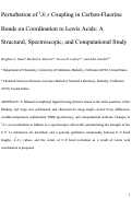 Cover page: Perturbation of 1 J C,F Coupling in Carbon–Fluorine Bonds on Coordination to Lewis Acids: A Structural, Spectroscopic, and Computational Study