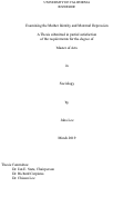 Cover page: Examining the Mother Identity and Maternal Depression
