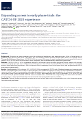 Cover page: Expanding access to early phase trials: the CATCH-UP.2020 experience